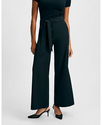 Isaac Mizrahi Women's Cady Pant with Tie