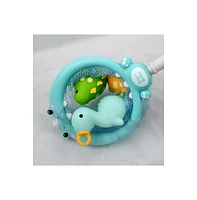Sperric Toddler Fun Dinosaur Fishing Game – 4PCS Magnetic Floating Bath & Pool Toy Set with Wind-Up Rods, Engaging Water Play & Fine Motor Skil