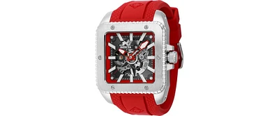 Invicta Men's 44002 Cuadro Mechanical 3 Hand Grey, Red Dial Watch