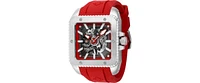 Invicta Men's 44002 Cuadro Mechanical 3 Hand Grey, Red Dial Watch