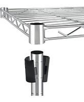 Simple Deluxe Heavy Duty 4-Shelf Shelving Unit with Wheel and Adjustable Feet, 36''(L) x14''(W) x54''(H), Chrome