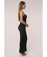 Jluxlabel Women's Deep Sea Crochet Maxi Dress