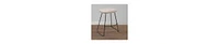 Rustic Counter Stool – Backless Mango Wood Saddle Seat with Whitewash Finish