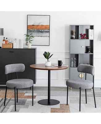 Dyhome Dining Chairs Set of 2, Mid Century Modern Upholstered Boucle Kitchen Room