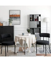Dyhome Dining Chairs Set of 2, Mid Century Modern Upholstered Boucle Kitchen Room