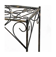 Scrolled Plant Stand with Square Top for Elegant Indoor and Outdoor Display