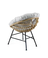 Palos Outdoor Wicker Lounge Chair Set of 2