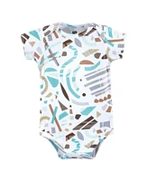 Hudson Baby Boys Cotton Bodysuits, Neutral Abstract, 9-12 Months