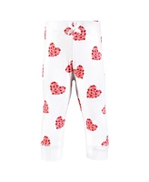Hudson Baby Girls Cotton Pants and Leggings, Valentine Hearts