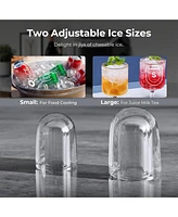 Cowsar Countertop Ice Maker,26Lbs/24H,9 Cubes 6 Mins,Portable Machine with Scoop and Basket,2 Sizes of Bullet Cube for Home Kitchen Off