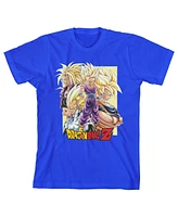 Saiyans Dragon Ball Z Anime Characters Royal Blue Youth Boys Graphic Tee- Xl