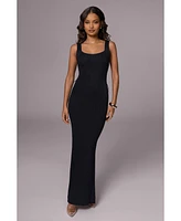 Jluxlabel Plus Black Moonrise Ribbed Maxi Dress