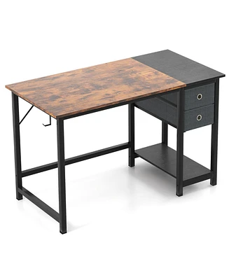 48-Inch Home Office Desk with 2 Drawers Hanging Hook-s