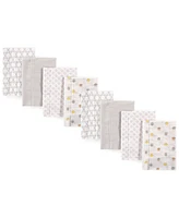 Hudson Baby Luvable Friends Cotton Poly Flannel Burp Cloths 8-Pack, Owl, One Size