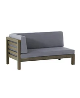 Modern V-Shaped Acacia Outdoor Sectional Sofa Set