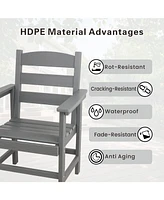 5-Piece Hdpe Patio Dining Set (Black), Table & 4 Chairs, 51" Table
