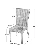 Woven Wicker Outdoor Dining Chairs - Set of 2