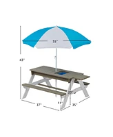 Kids picnic/sand/water table with umbrella