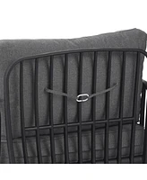 Outdoor Club Chairs (Set of 2), Modern, Waterproof Cushions, Black/Gray