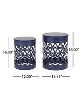 Outdoor Metal S/2 end table