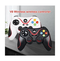 V8 2.4G Wireless Game Controller – Dual Vibration Joystick for Android, iOS, Pc, PS3, Switch, Mobile Phone (Black)