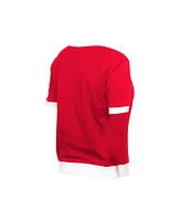 New Era Women's Red Texas Rangers Game Day Rhinestone V-Neck T-Shirt