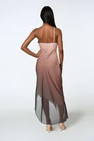 Bebe Women's Ombre Chiffon Cowl Dress