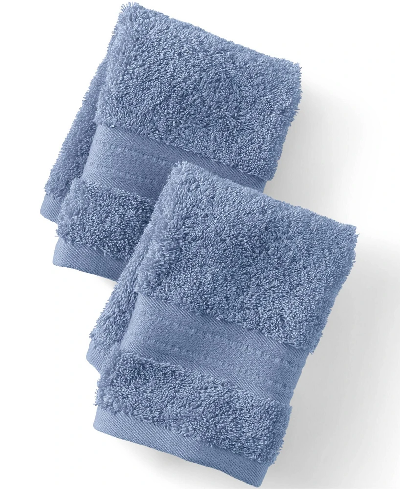 Lands' End Premium Supima Cotton 2-Piece Washcloth Set