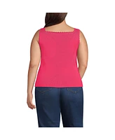 Lands' End Plus High Retention Square Neck Tank Sweater - Set Top
