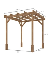 Outsunny 6.6' x 6.6' Outdoor Pergola, Wood Gazebo,