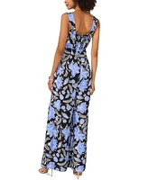 Vince Camuto Women's Printed Square-Neck Wide-Leg Jumpsuit