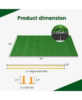 5 x 3 ft Artificial Turf Grass Practice Mat for Indoors and Outdoors