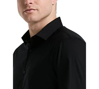 Perry Ellis Men's Slim Fit Long Sleeve Button-Front Dobby Cotton Shirt
