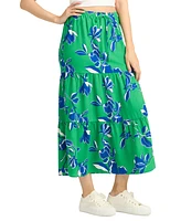 Bcx Juniors' Floral Pull-On Tiered A-Line Skirt