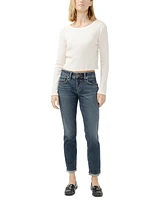 Silver Jeans Co. Women's Boyfriend Mid Rise Slim-Leg