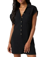 O'Neill Juniors' Kamilla Rolled-Cuff Button-Front Romper