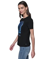 Karl Lagerfeld Paris Women's Embellished Scene Graphic T-Shirt