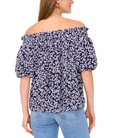 Sam & Jess Women's Printed Smocked Off-The-Shoulder Top