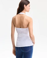 I.n.c. International Concepts Women's Cotton Belted Surplice Top, Exclusively at Macy's