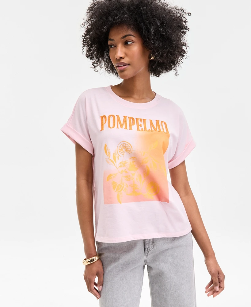 On 34th Women's Cuffed Dolman-Sleeve Pompelmo T-Shirt, Exclusively at Macy's