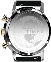 Timex Men's Analog Black Leather Strap Watch, 40mm