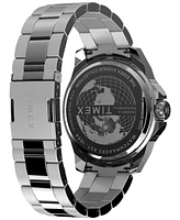 Timex Men's Analog Black Stainless Steel Watch, 46mm