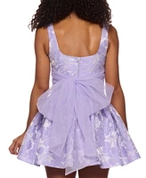 B Darlin Juniors' Floral Jacquard Sleeveless Fit & Flare Dress
