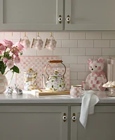 Mackenzie-Childs Rosy Check Bear Ceramic Cookie Jar