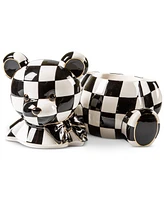 Mackenzie-Childs Courtly Check Bear Ceramic Cookie Jar