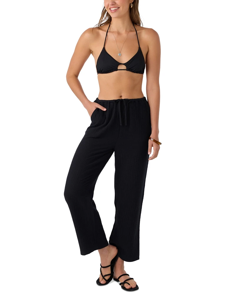 O'Neill Juniors' Brenda Pull-On Cotton Crinkle Pants