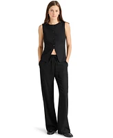 Steve Madden Women's Wesley Button-Front Linen-Blend Vest