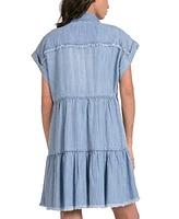 Elan Women's Chambray Tiered Dress