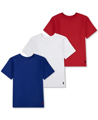 Polo Ralph Lauren Big Boys Crewneck Undershirts, 3 Pack