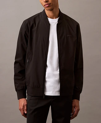 Calvin Klein Men's Logo-Print Matte Bomber Jacket